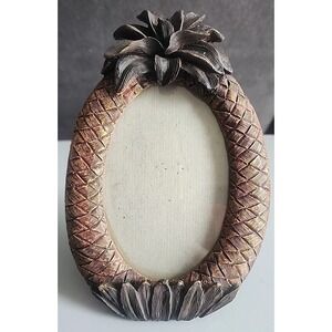 Pineapple Figurine 5.5 X 8" OVAL Picture Frame Holds 4X6" photo